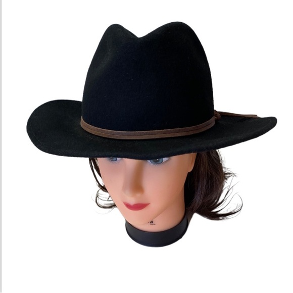 NWT Gottex Aurora 100% Wool Felt Charcoal Black Fedora Hat OSFM main image 9